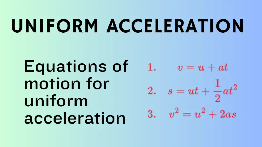 Uniform Acceleration - PhysicsGoEasy